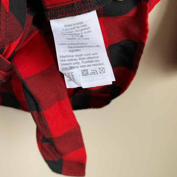 New Madewell Crop Tie Plaid Button Down - Picture 5 of 5